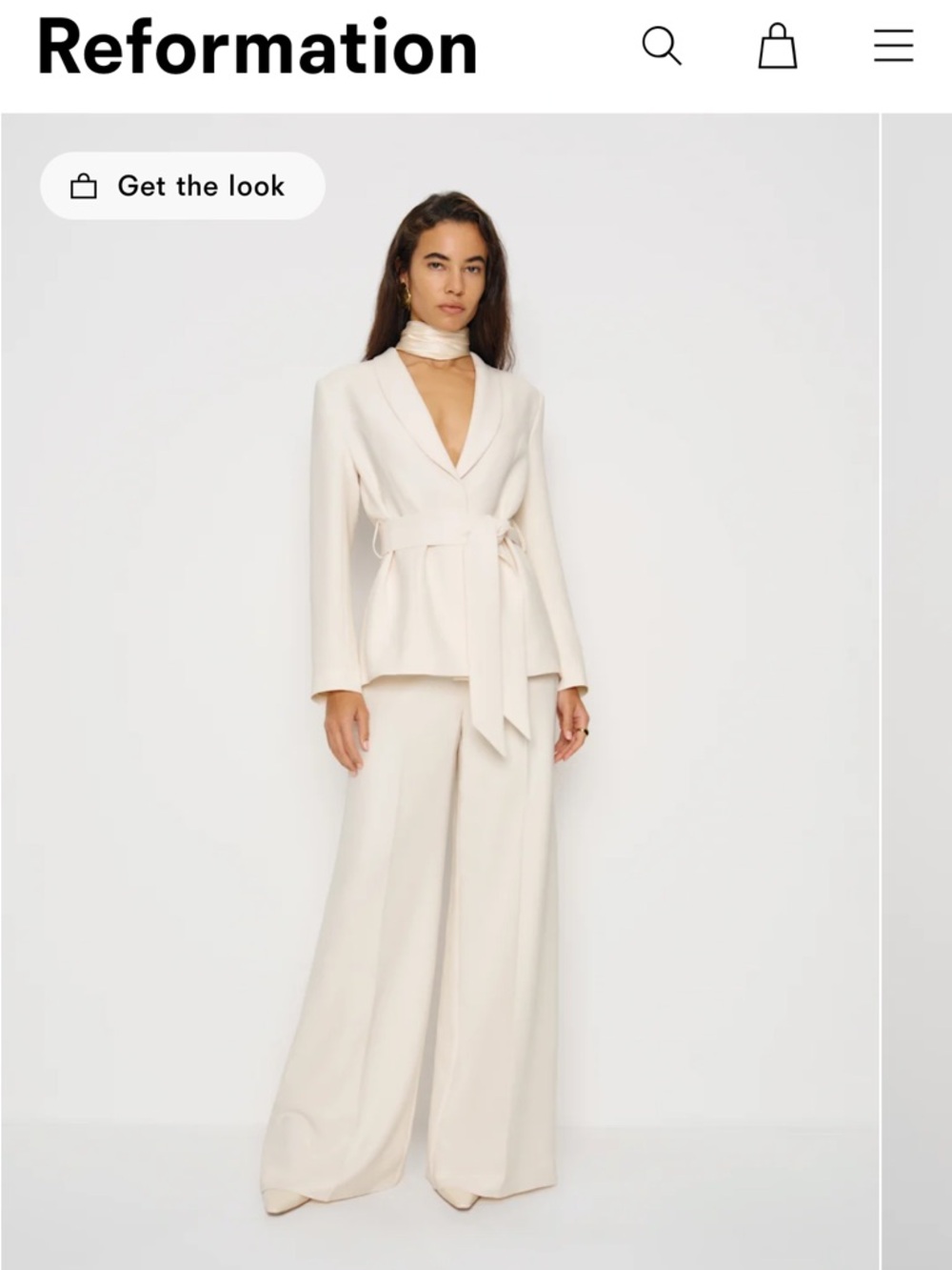 Reformation Lea 2 Piece Suit NWT